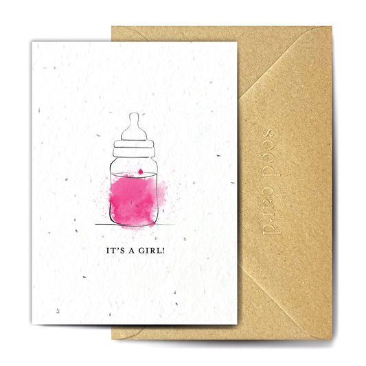 'Pink Bottle' Plantable Card