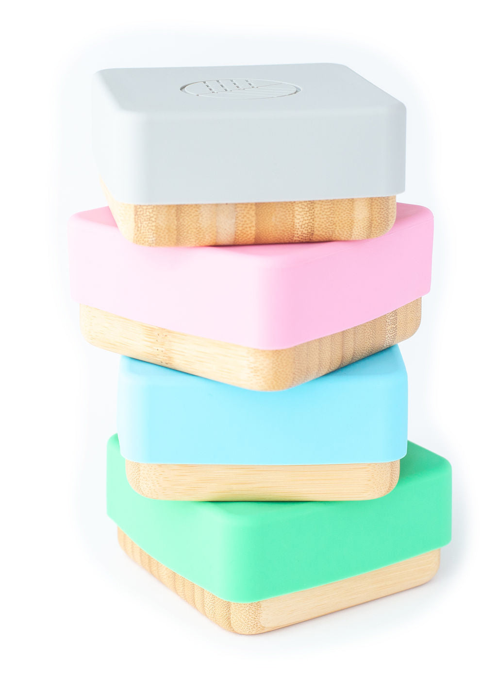 Bamboo Snack Pots 2 Pack Pink and Grey by Eco Rascals