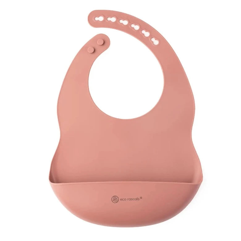 Dribble & Crumb Catcher Bib Rose by Eco Rascals