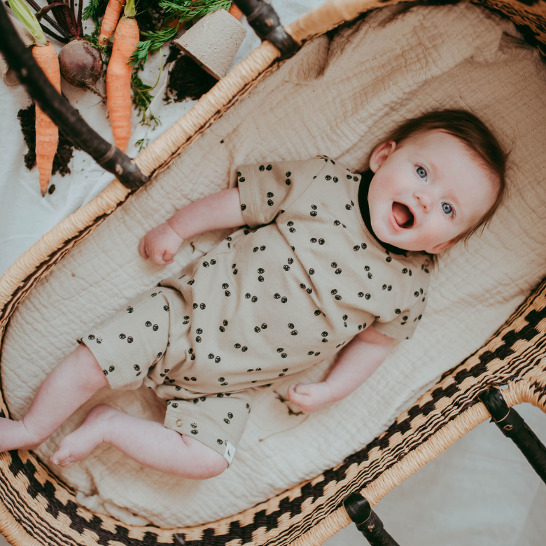 Peapod Print Shortie Romper by Turtledove London